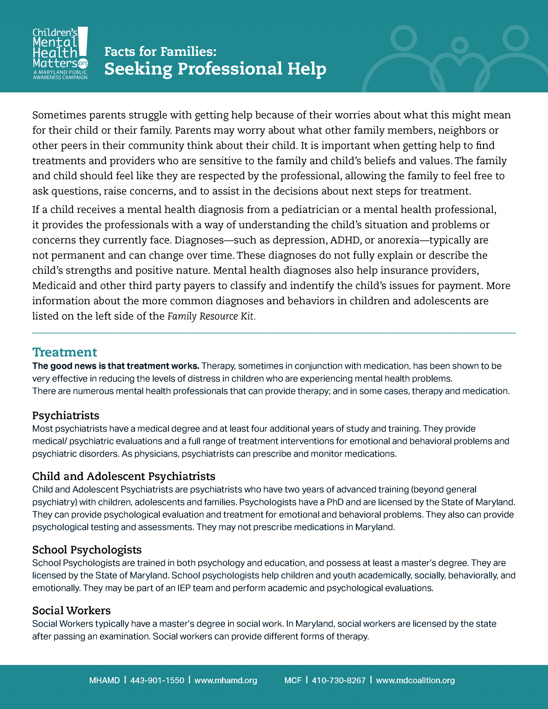 Seeking Professional Help Children's Mental Health Matters